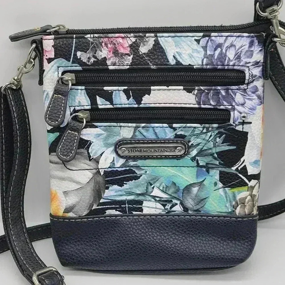 Beautiful!!! Stone Mountain Flowering Crossbody Shoulder Handbag Multicolor - Picture 1 of 13
